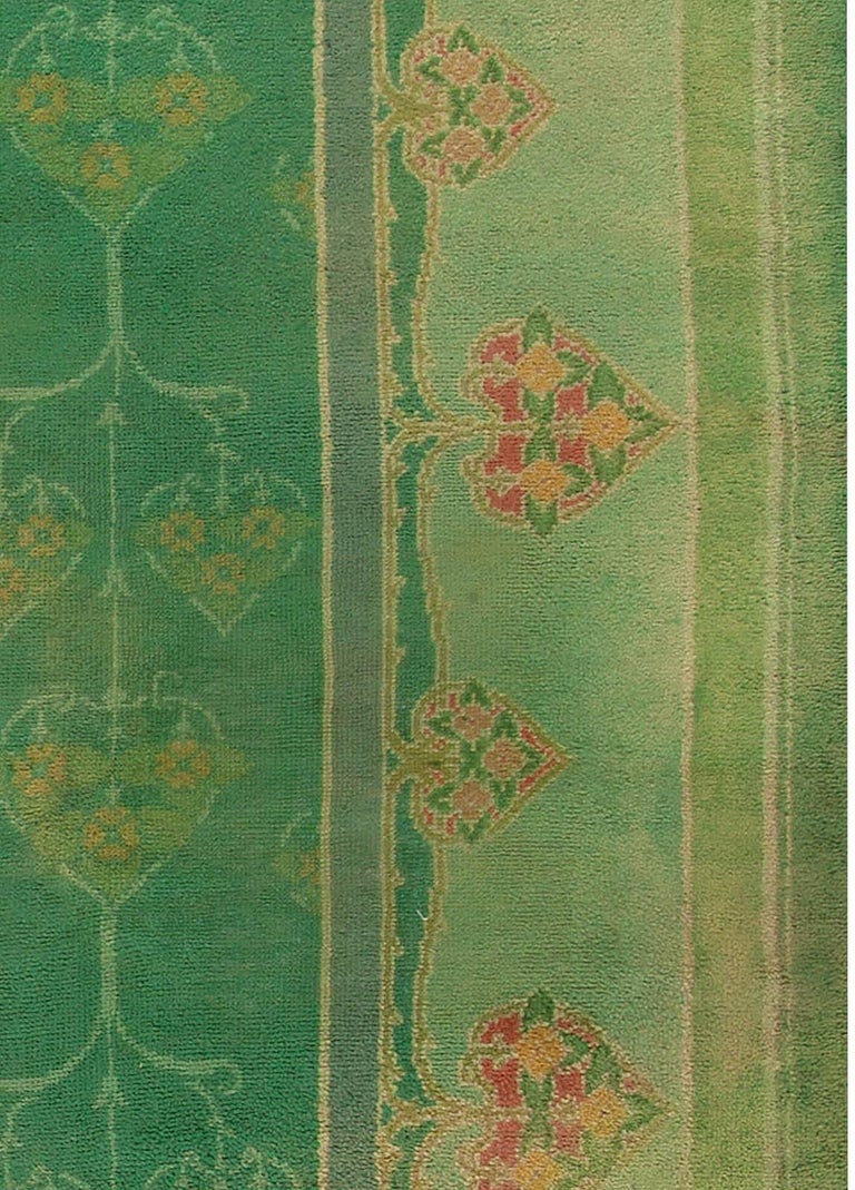 Green Vintage Irish Donegal Rug For Sale at 1stdibs