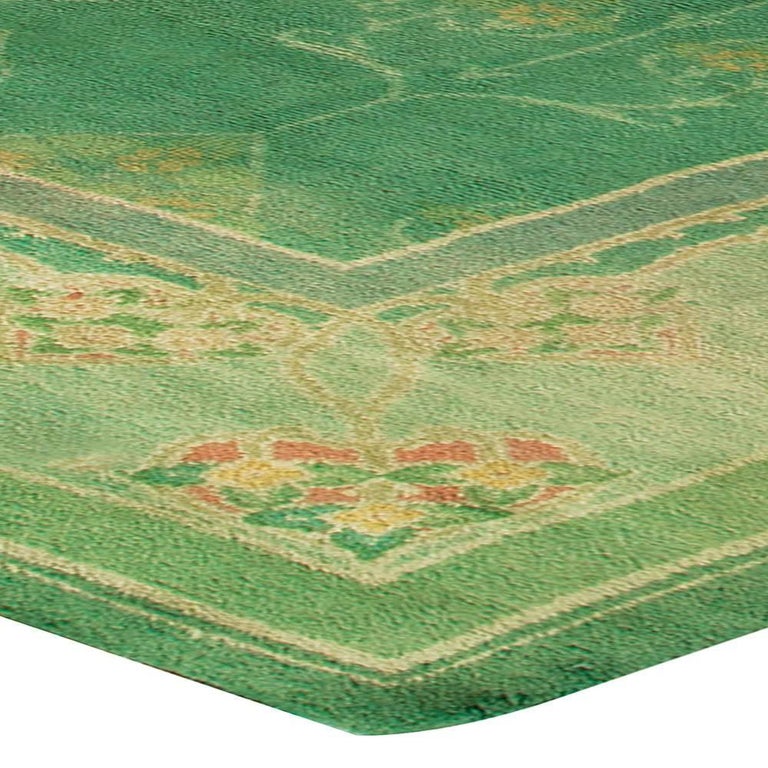 Green Vintage Irish Donegal Rug For Sale at 1stdibs