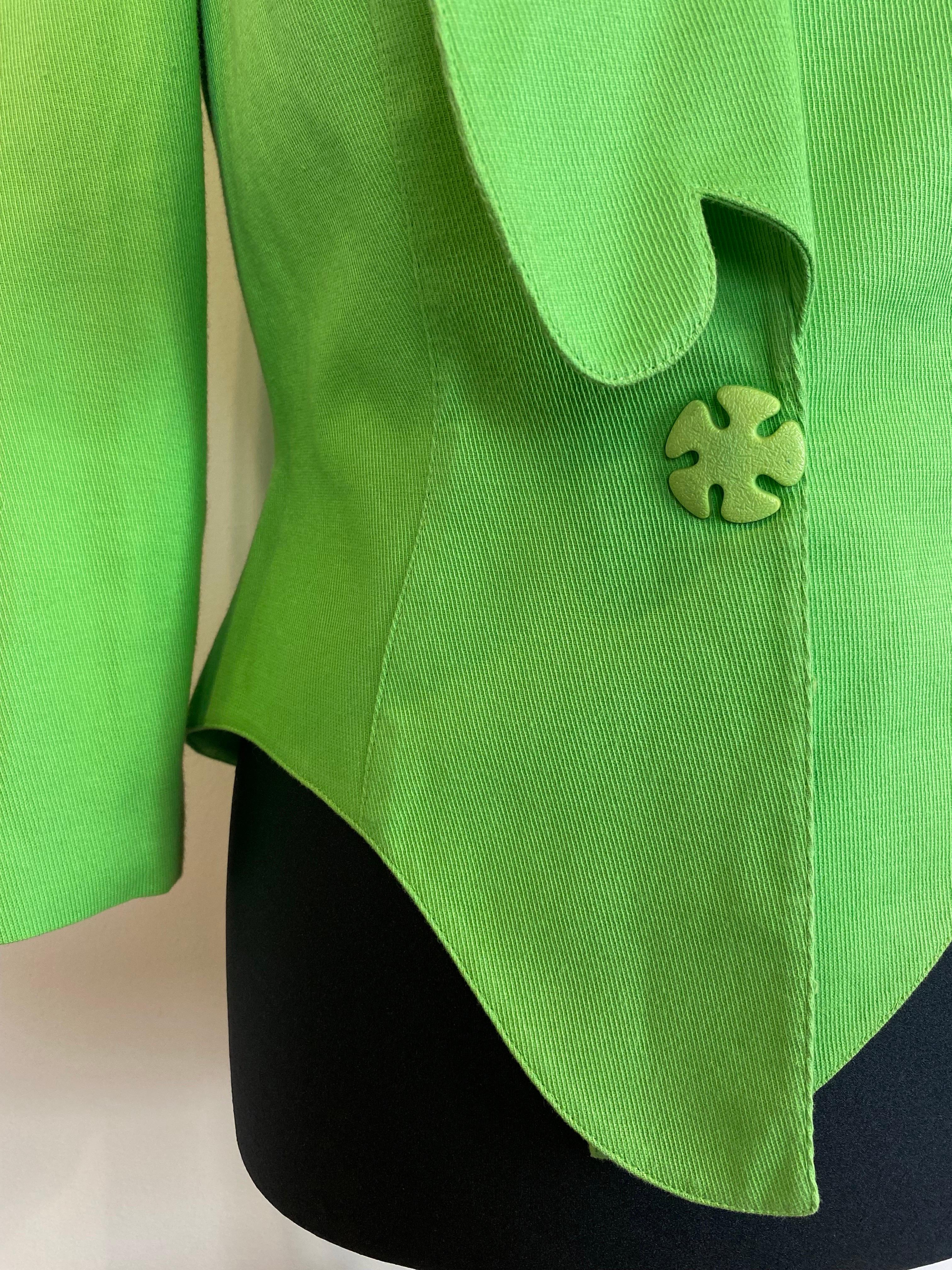 Green vintage Mugler Jacket For Sale 4