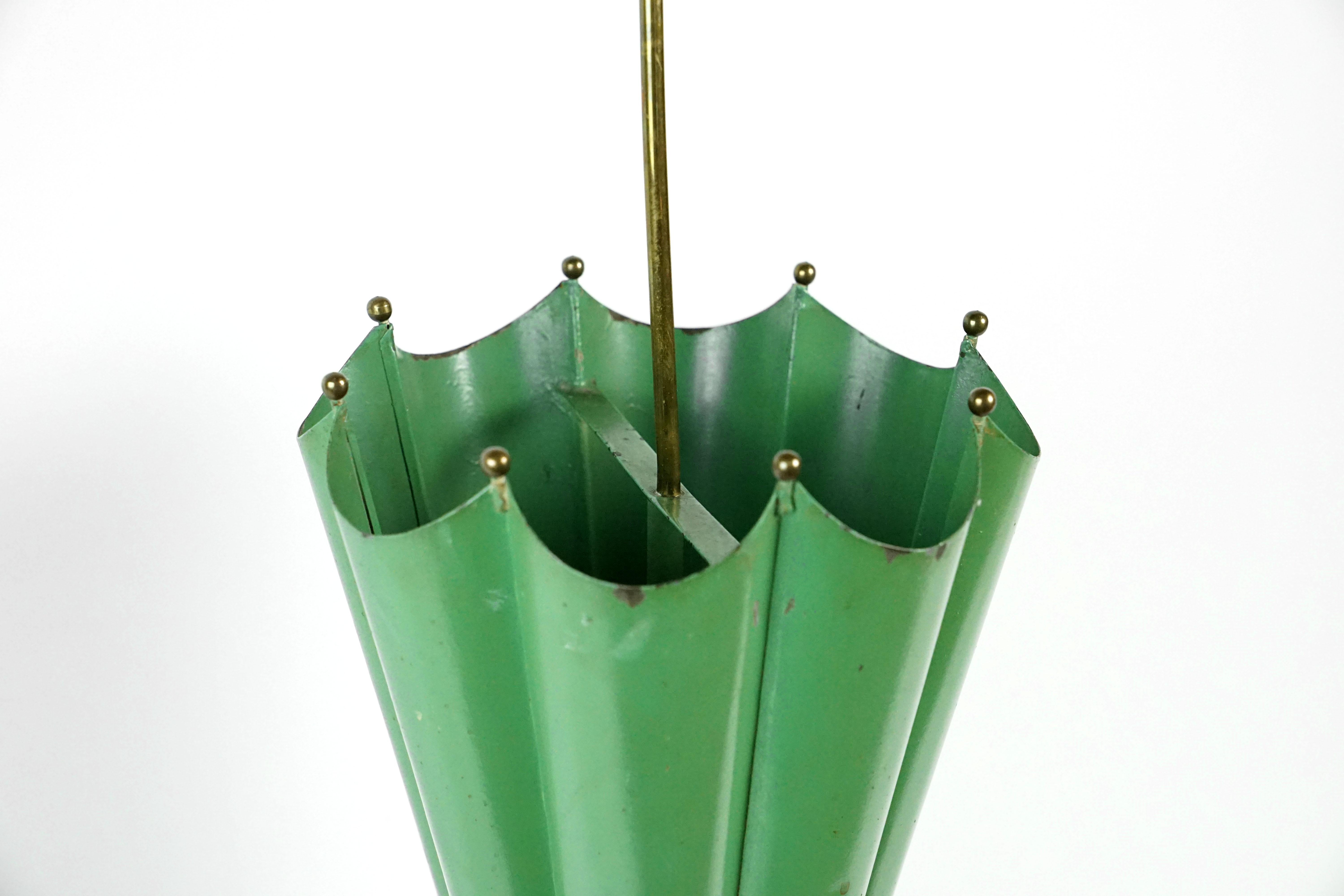 Mid-Century Modern Green Vintage Umbrella Stand Italy, 1950s For Sale