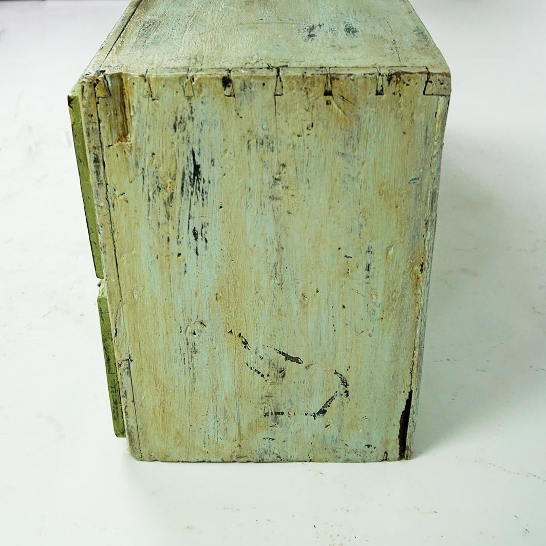 Grüner Vintage-Apothekerschrank oder Kommode aus Holz mit Schubladen im Angebot 1