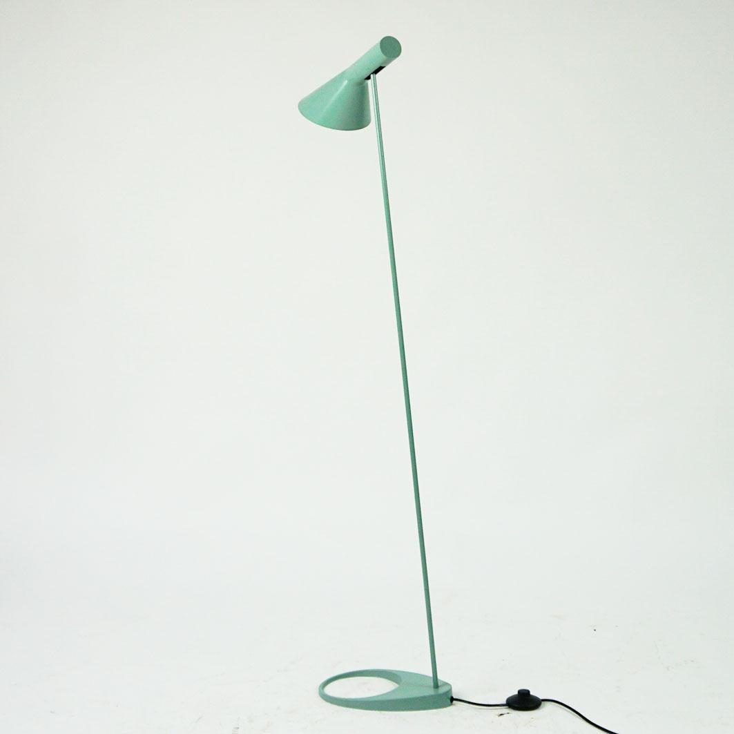 Steel Green Visor Floor Lamp by Arne Jacobsen for Louis Poulsen, Denmark
