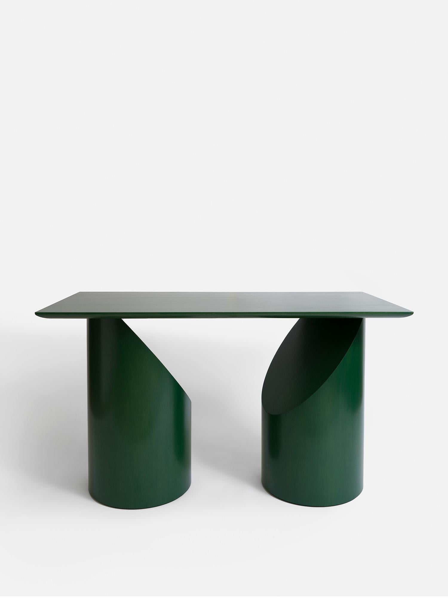 Modern Sculptural Green Wood Segment Desk by David Vu - Customizable For Sale