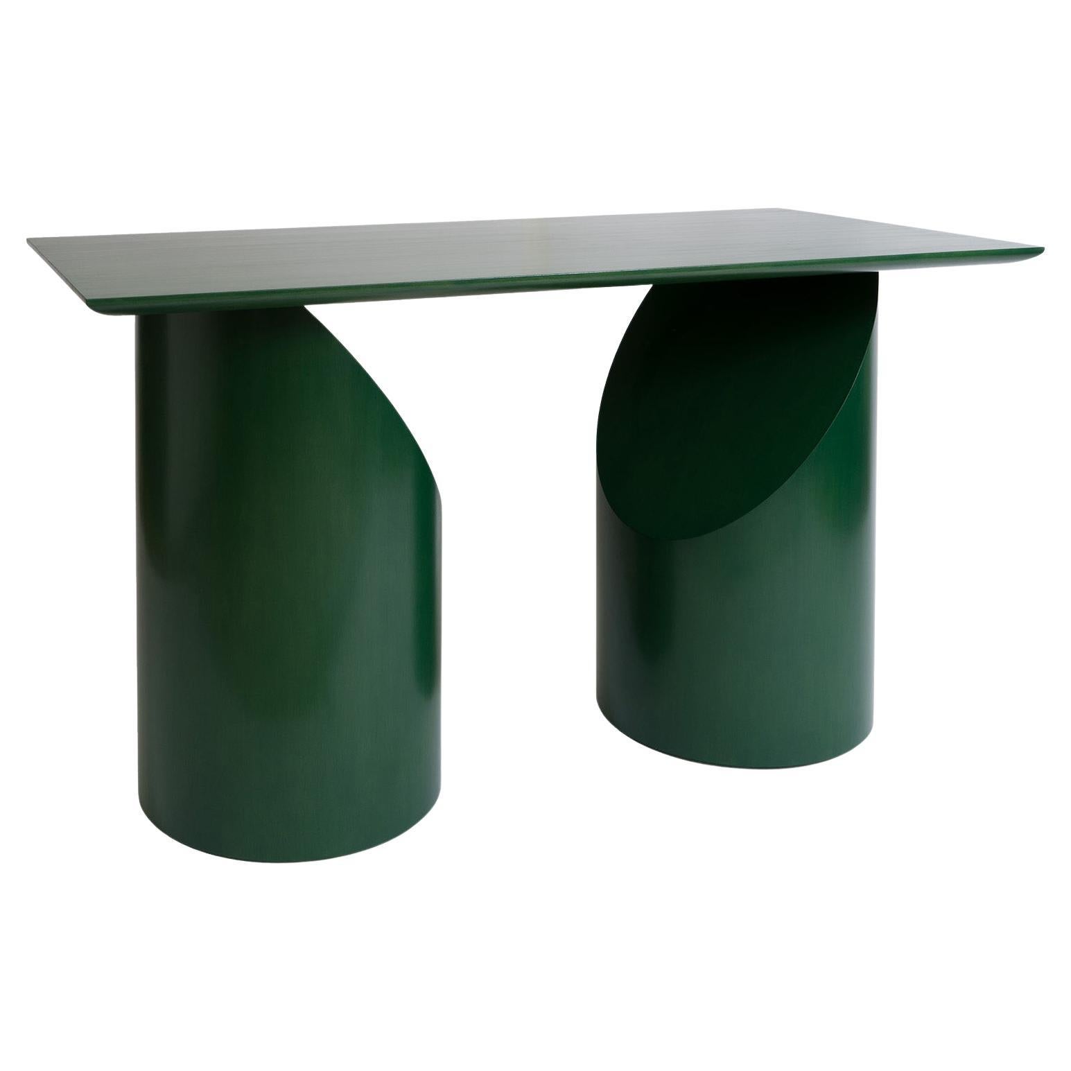 Sculptural Green Wood Segment Desk by David Vu - Customizable For Sale
