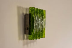 Grüne Wandapplikation von Maestri Vetrai, Italien 1960er Jahre