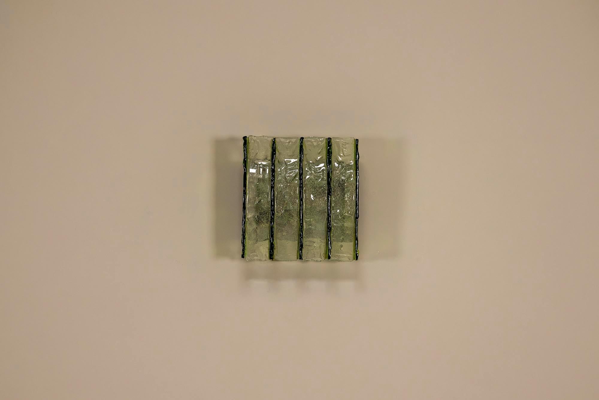 Metà XX secolo Green Wall Applique by Maestri Vetrai, Italy 1960s in vendita