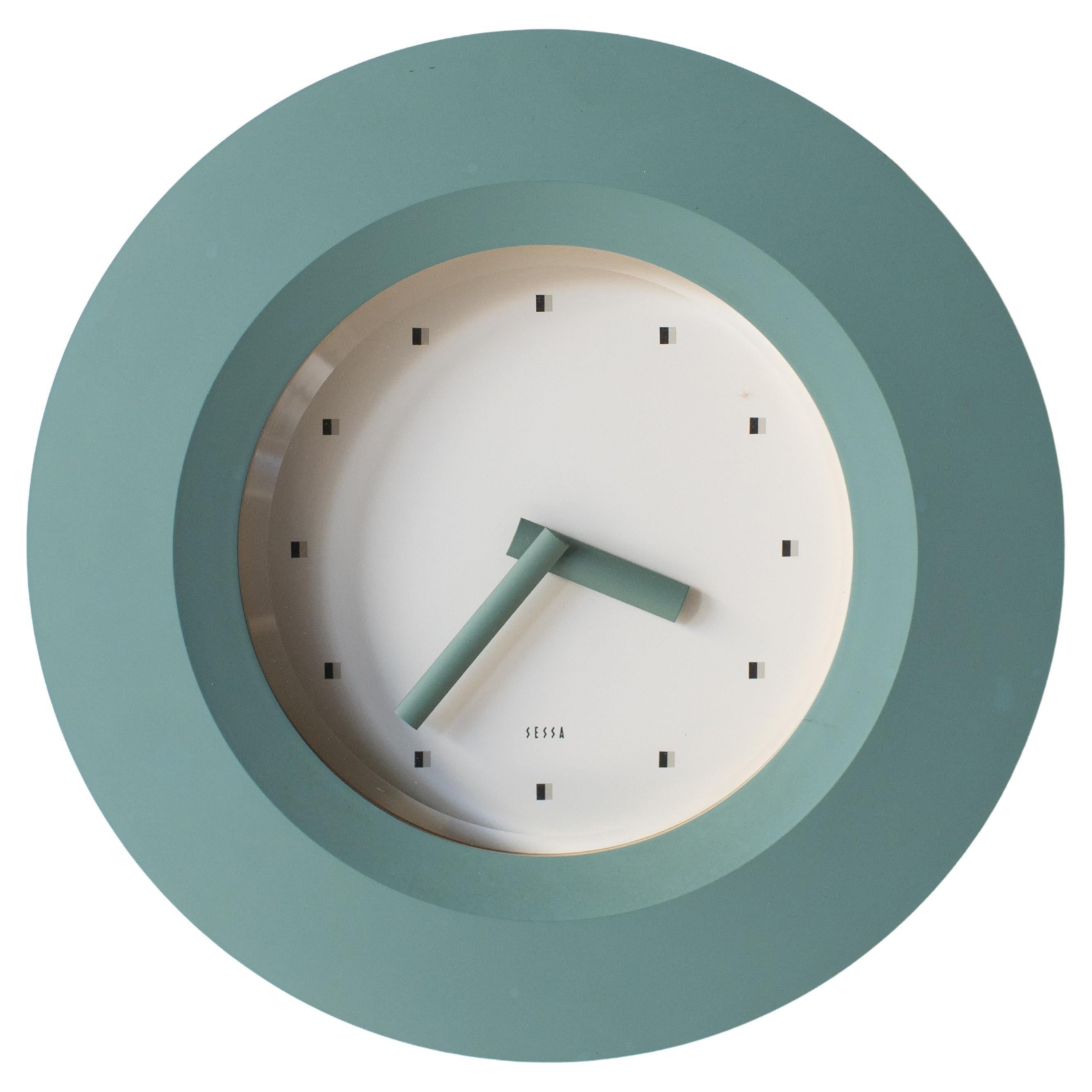 Green Wall Clock Takashi Kato Postmodern, 1980s Japanese Design