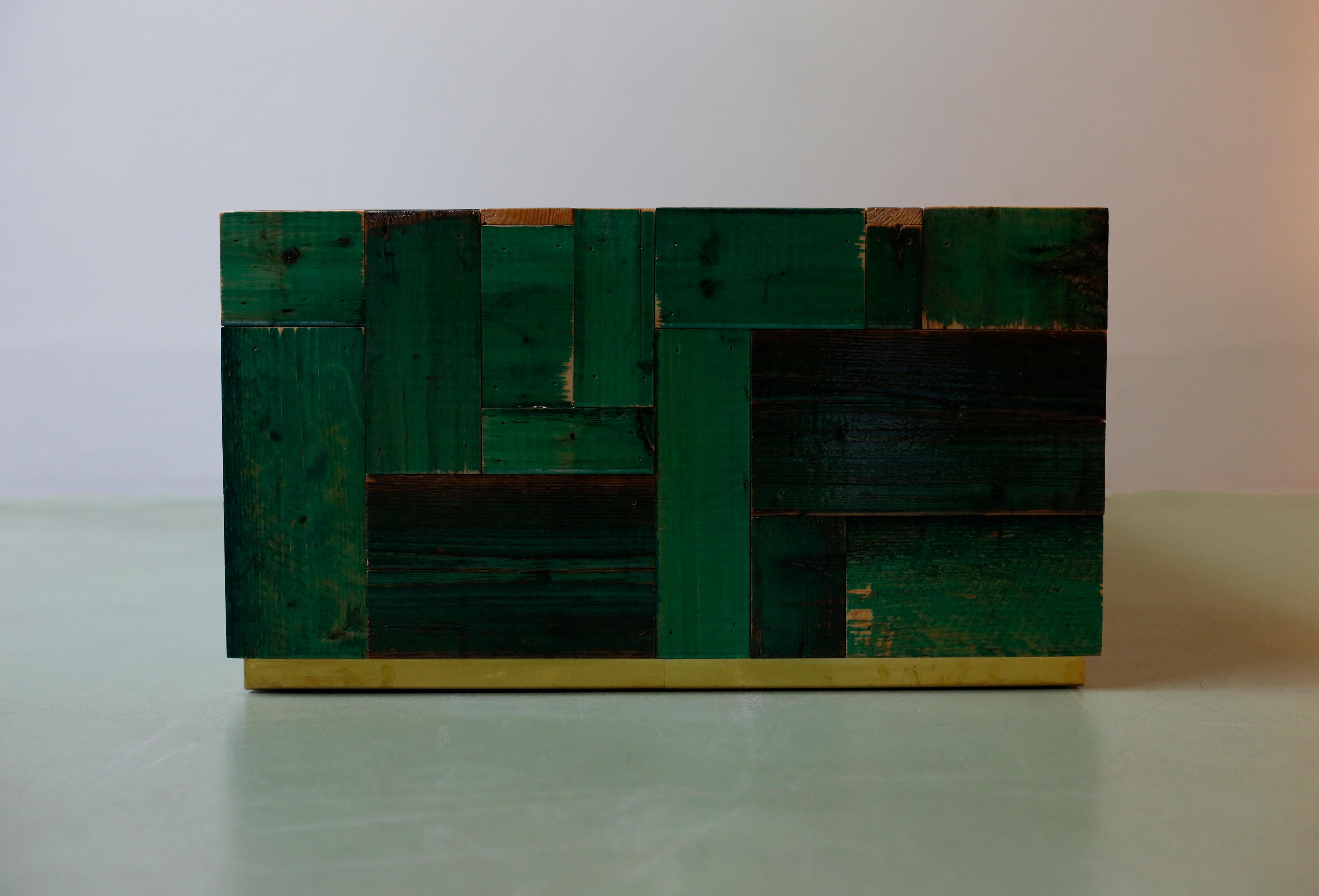 Lacquered Green Waste Coffee Cube, Piet Hein Eek