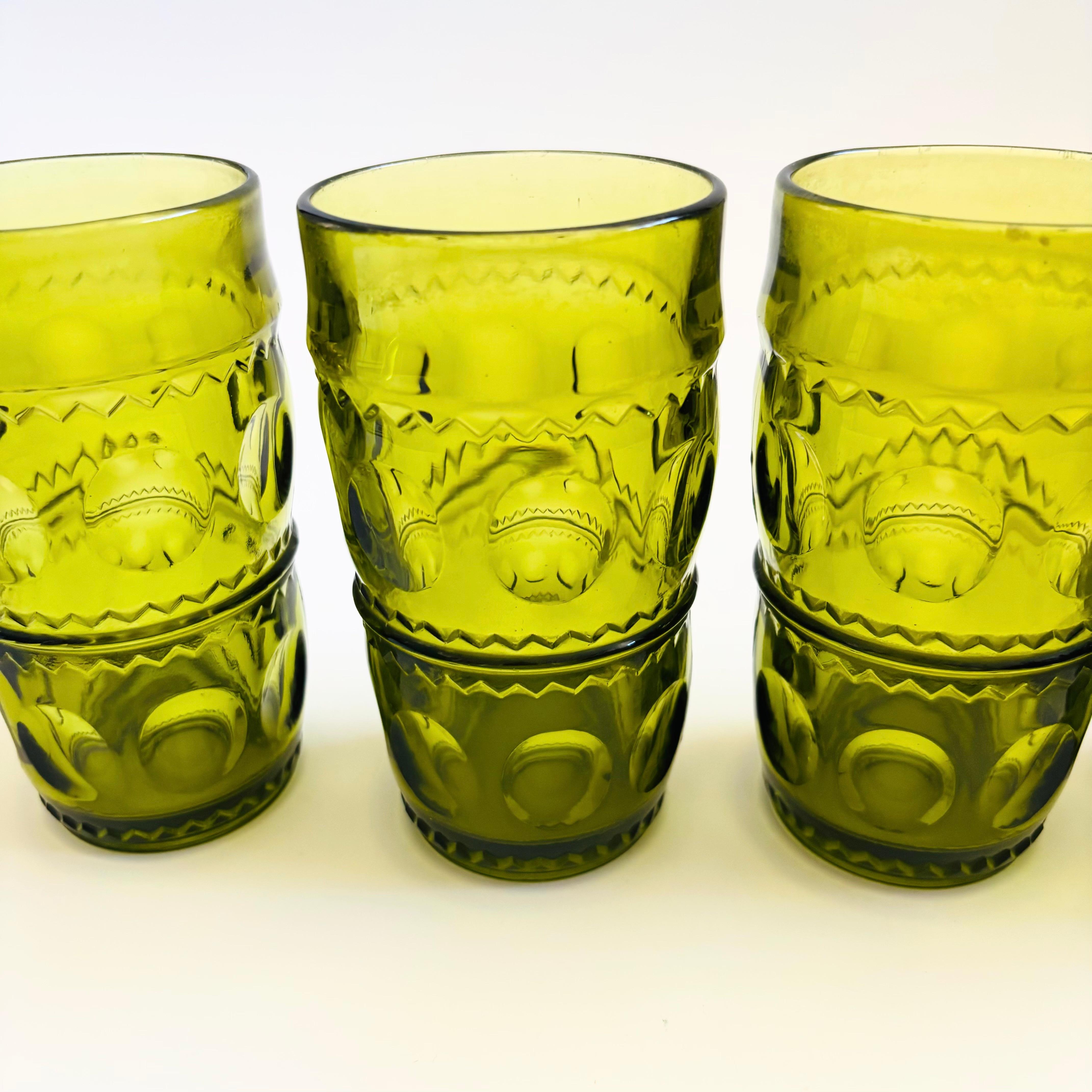 Vasos de Agua Verdes - Crown by Colony - Set de 4 Moderno de mediados de siglo en venta