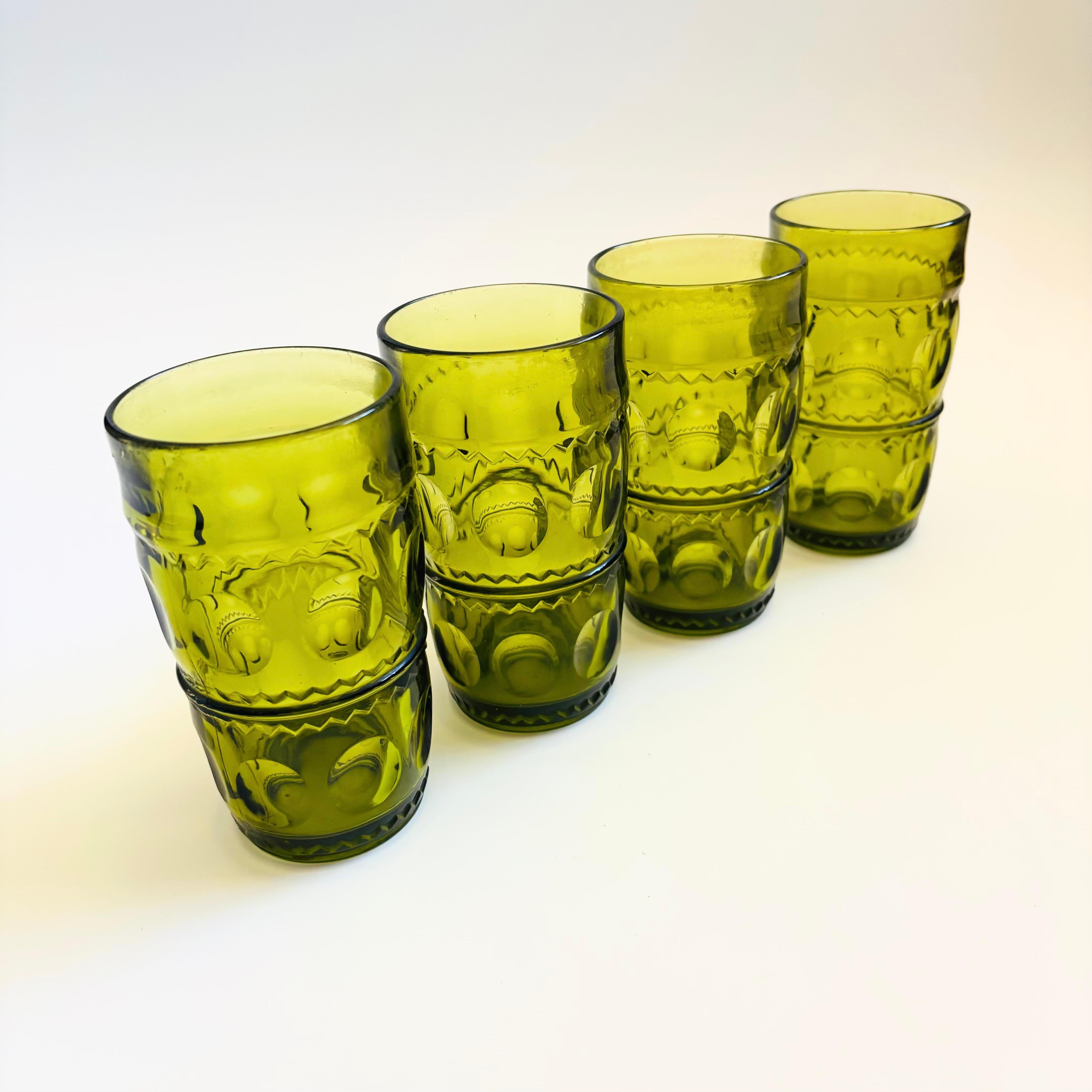 Vasos de Agua Verdes - Crown by Colony - Set de 4 siglo XX en venta
