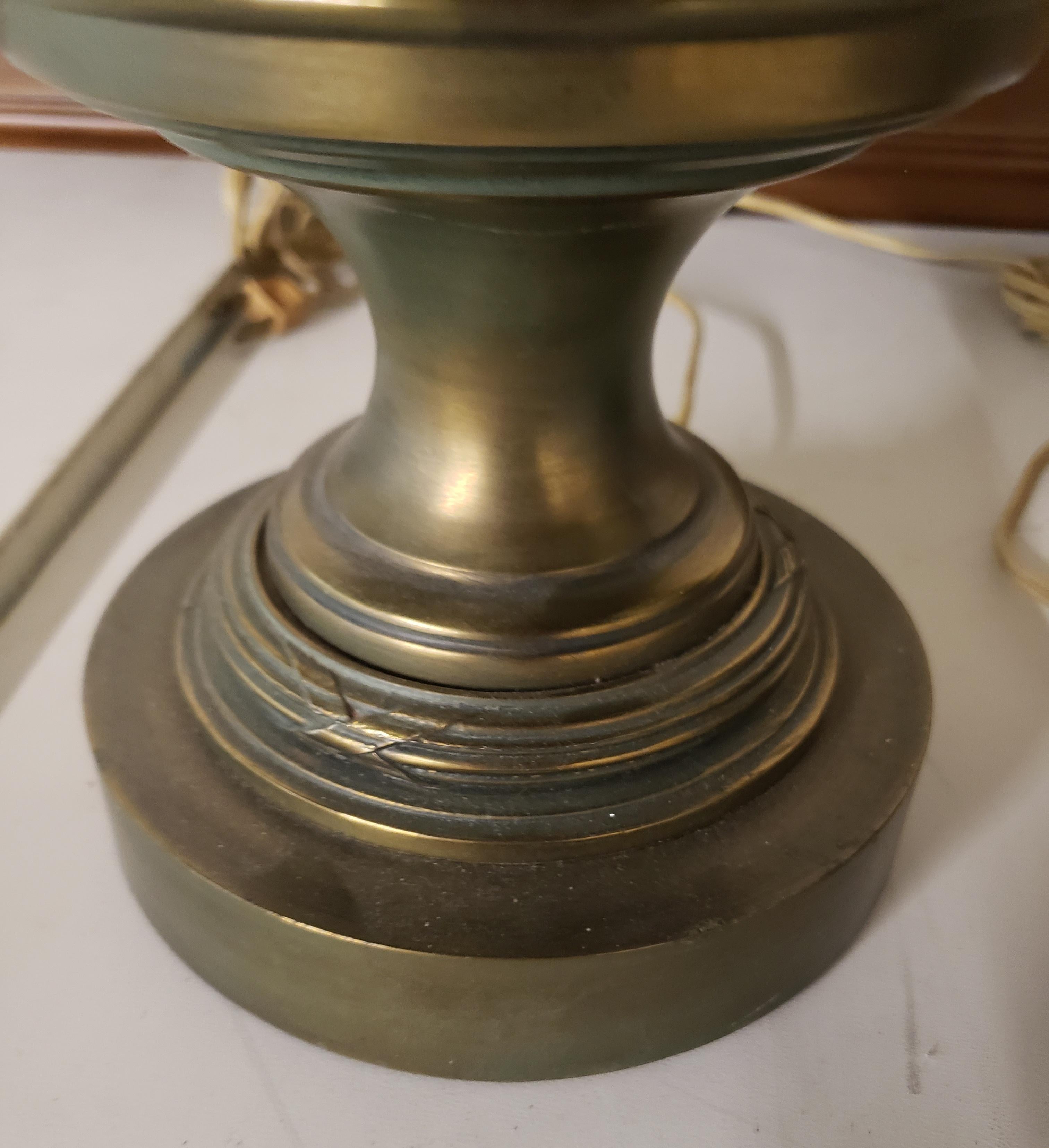 Green Turquoise Wedgewood Jasperware and Brass Torchiere Table Lamps, a Pair For Sale 2