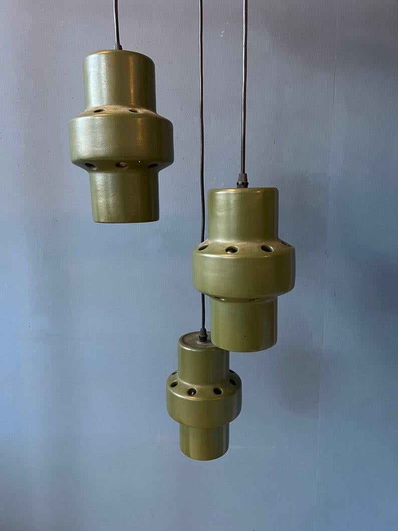 Allemand Lampe-chandelier en céramique Greene & Greene Cascade, années 1970 en vente