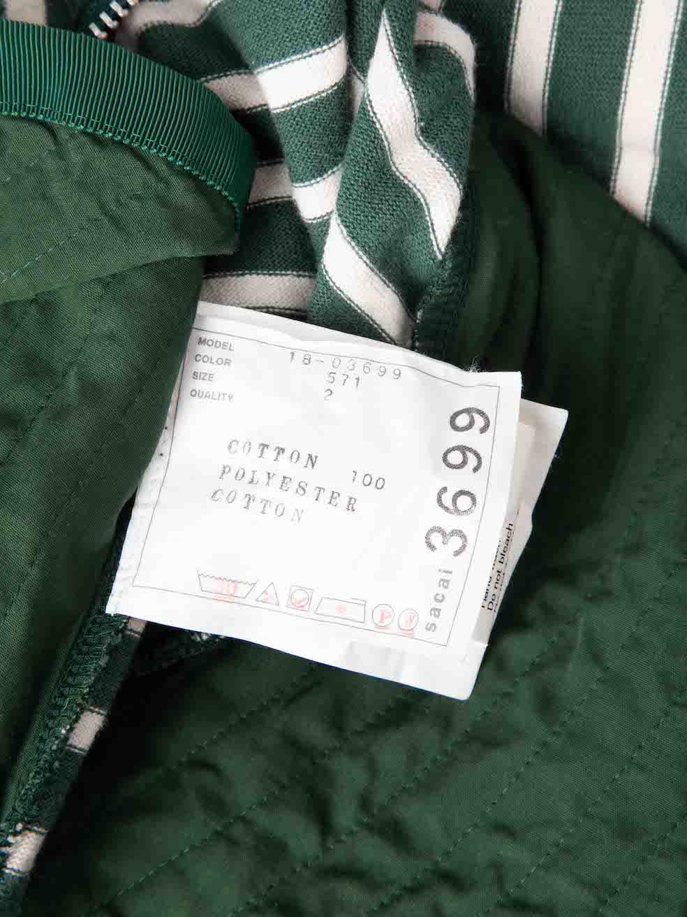 Grün-weiß gestreiftes Baumwollkleid mit Reißverschluss Größe S im Zustand „Gut“ im Angebot in London, GB