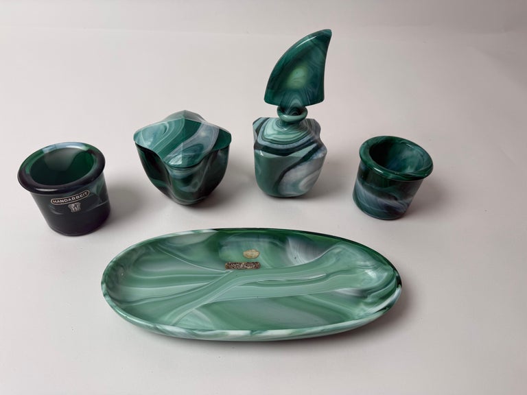 green glass dressing table set Particle Board Veneered 3 Drawers 2 Glass Doors Left and Right 2-tier Shelves Glass Tabletop Dressing Table - N/A