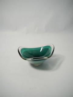 Green White Glass Bowls by Paul Kedelv for Flygsfors, Sweden 1960s