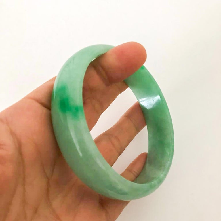 China natural  jades bangle bracelets 85mm diameter Big bangles  A