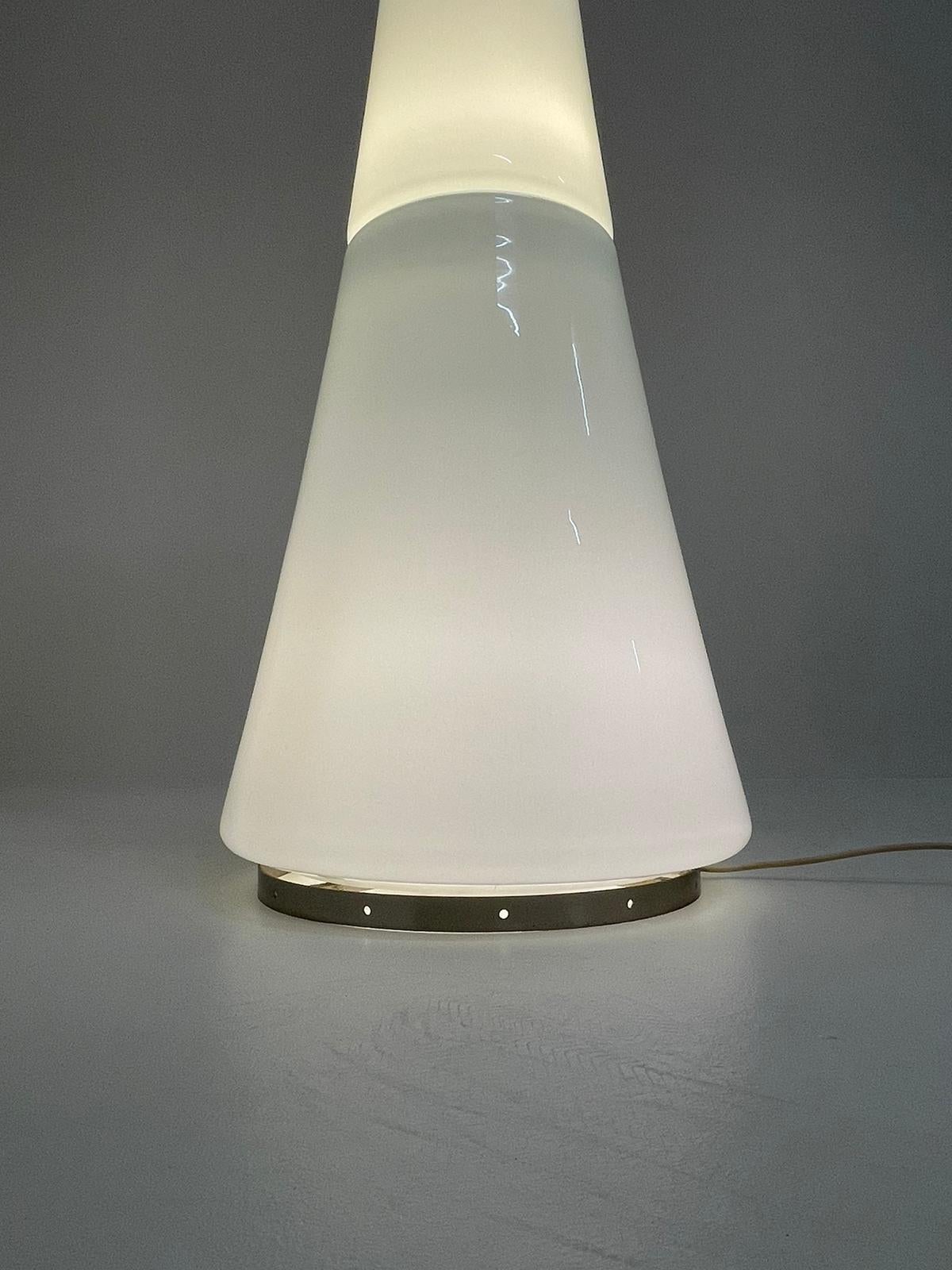 Green & White Murano Glass Floor Lamp by Carlo Nason for Selenova Italy 1960 2