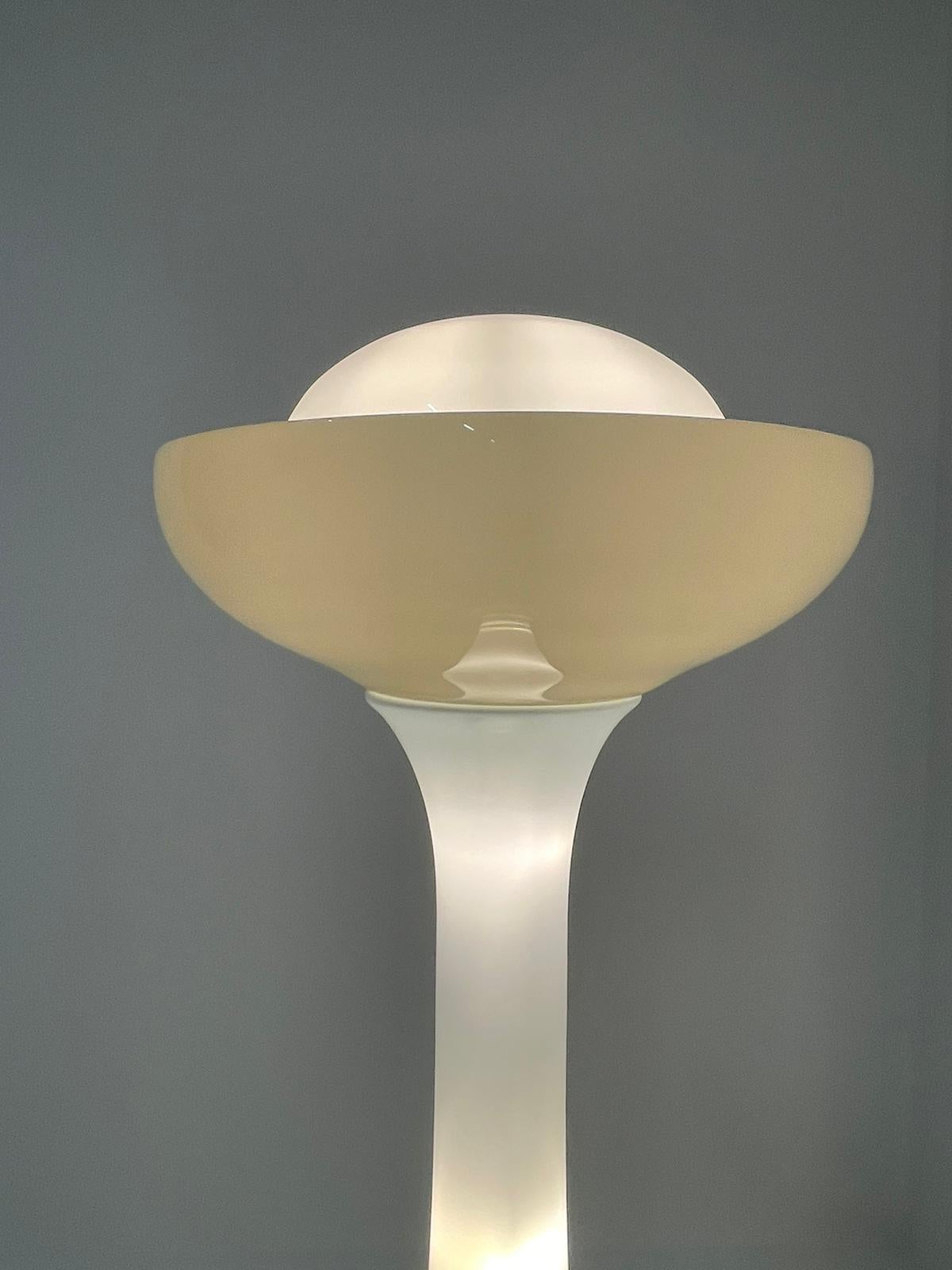 Metal Green & White Murano Glass Floor Lamp by Carlo Nason for Selenova Italy 1960