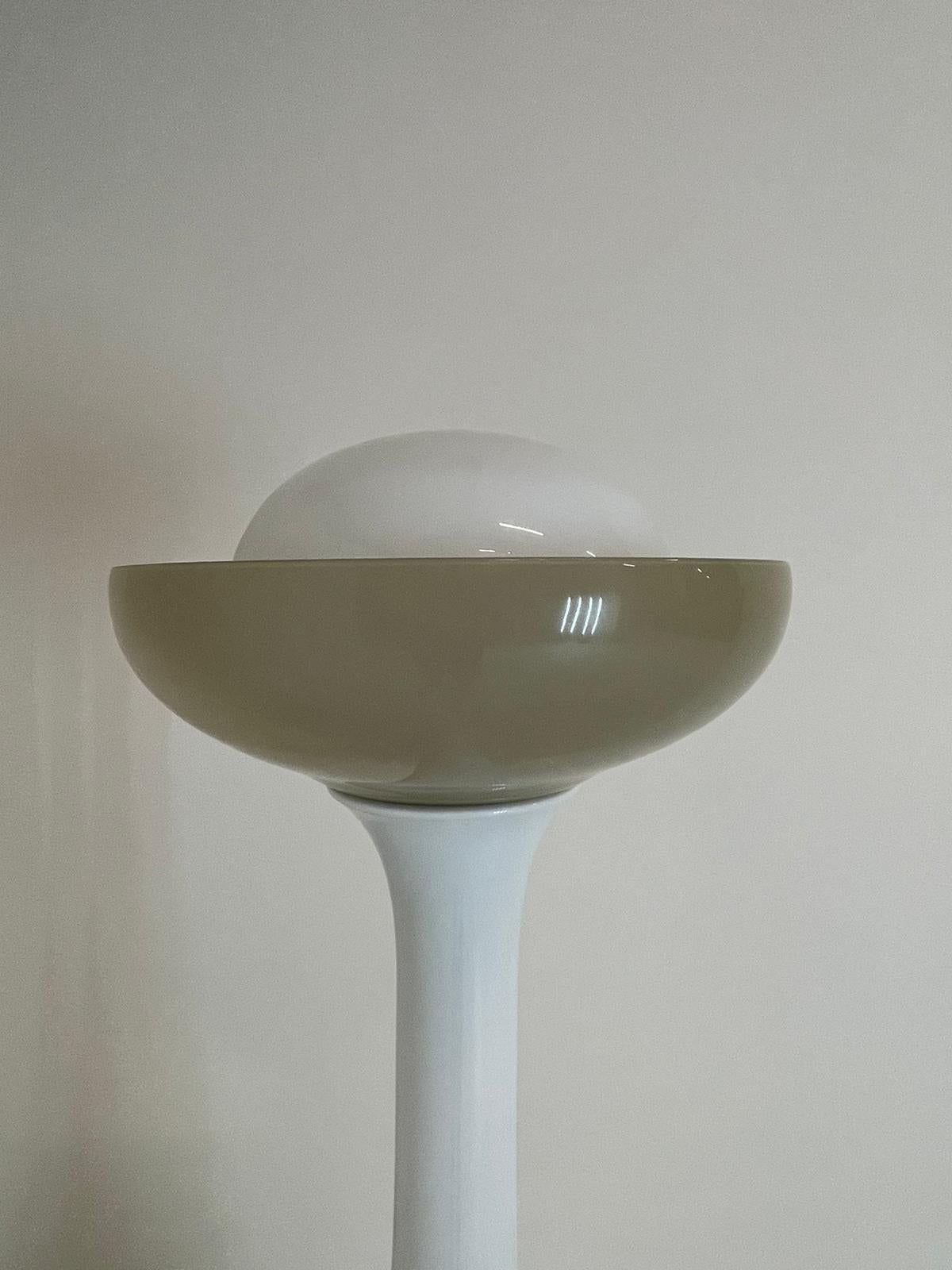 Green & White Murano Glass Floor Lamp by Carlo Nason for Selenova Italy 1960 1