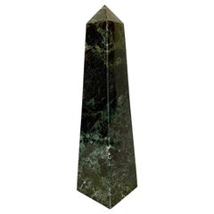 Green and White Veined Marble Obelisk