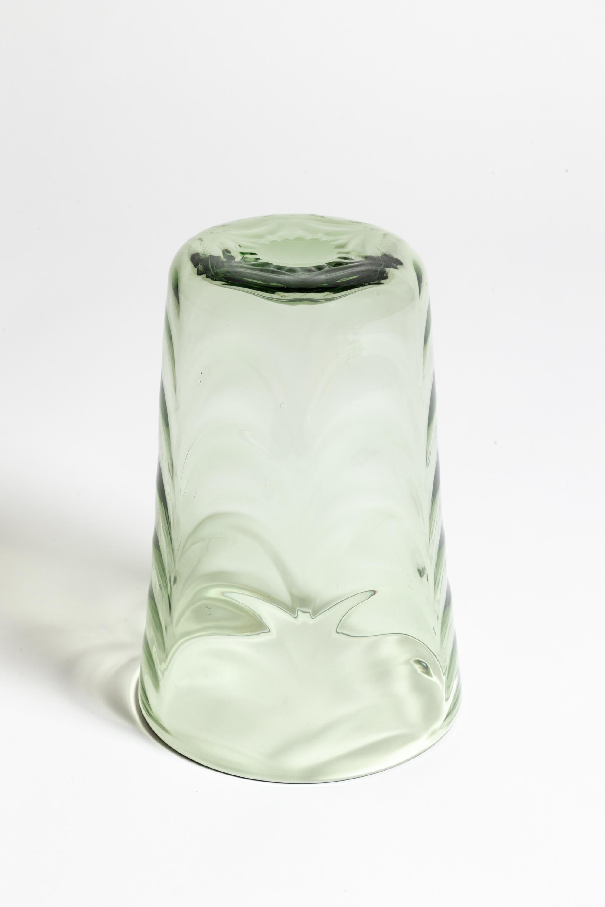 English Green Whitefriars Glass Vase For Sale