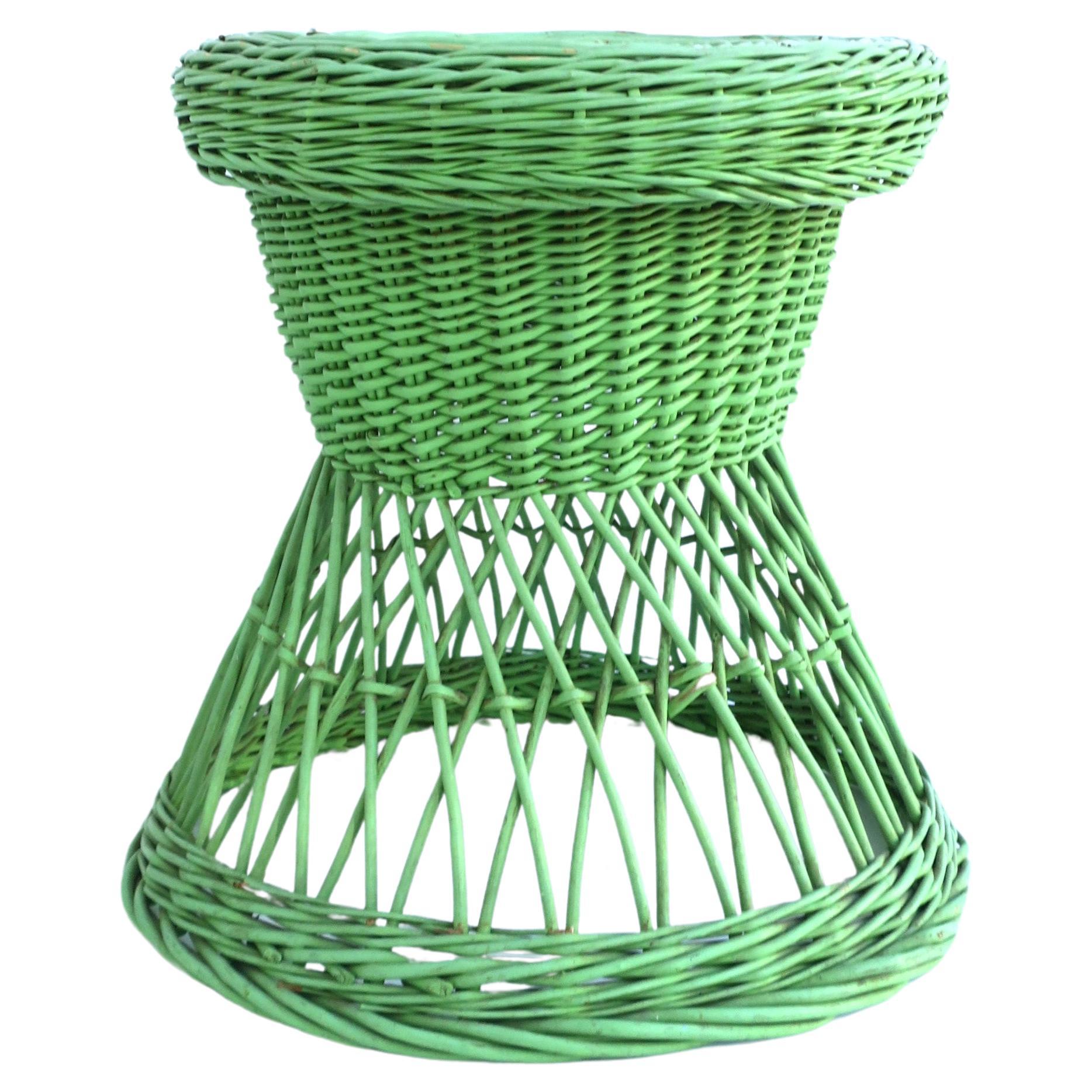 Wicker Stool or Drinks Table  For Sale