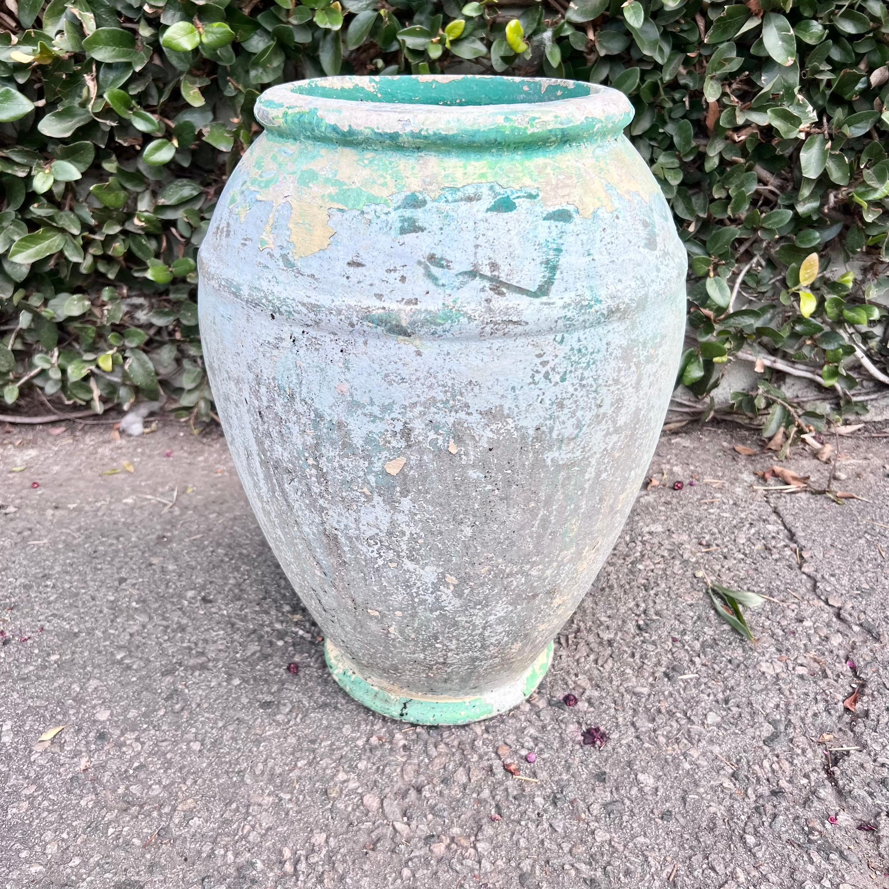 Mid-Century Modern Green Willy Guhl Concrete Urn, 1960s Switzerland For Sale