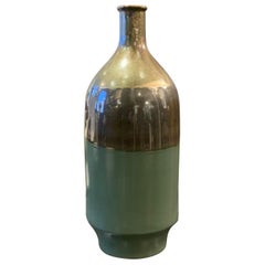 Grüne Vase aus metallischer Keramik mit schillernden Keramikvase, China, Zeitgenössisch