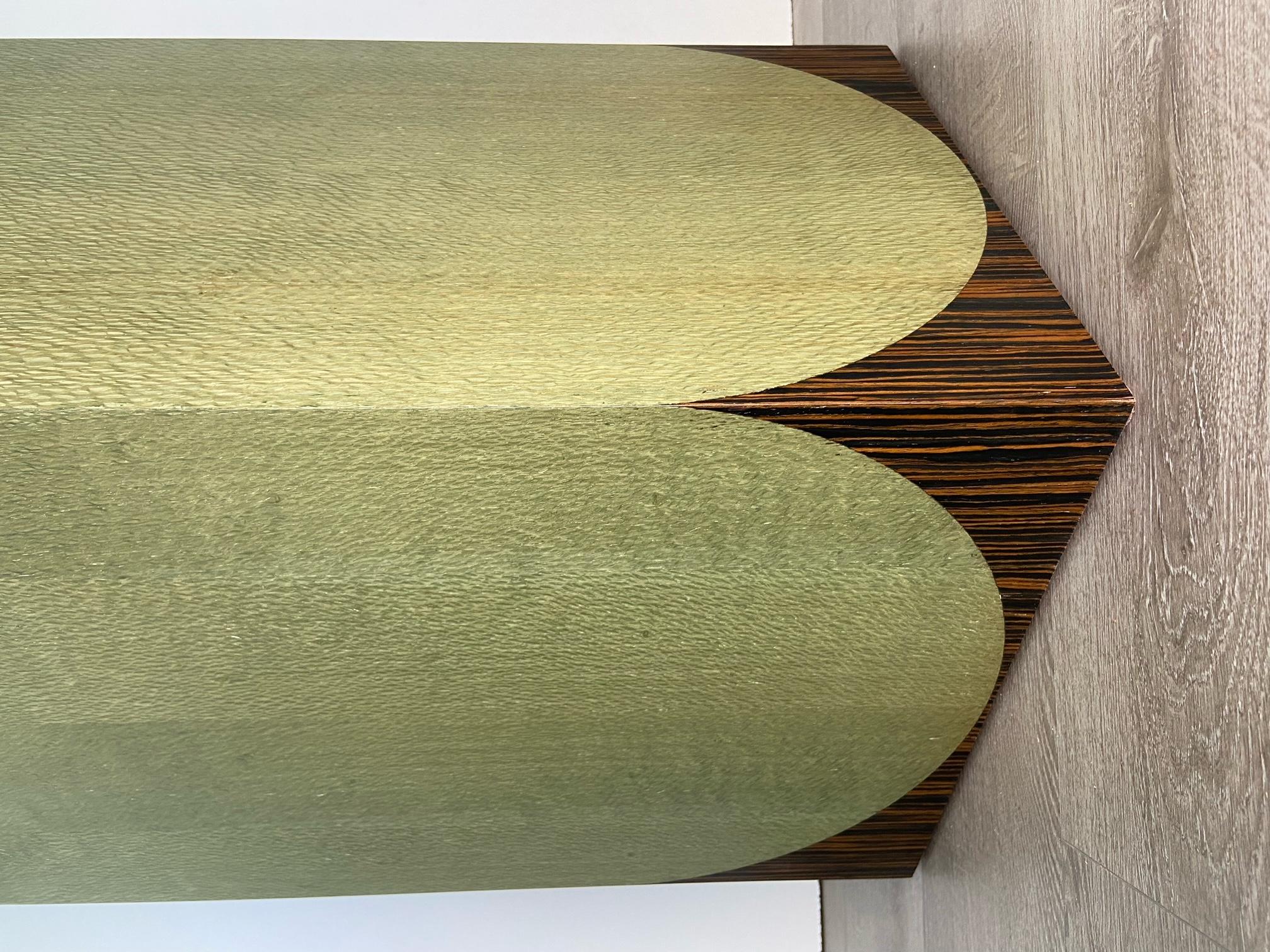 Veneer Green Wood Plinth Display  For Sale