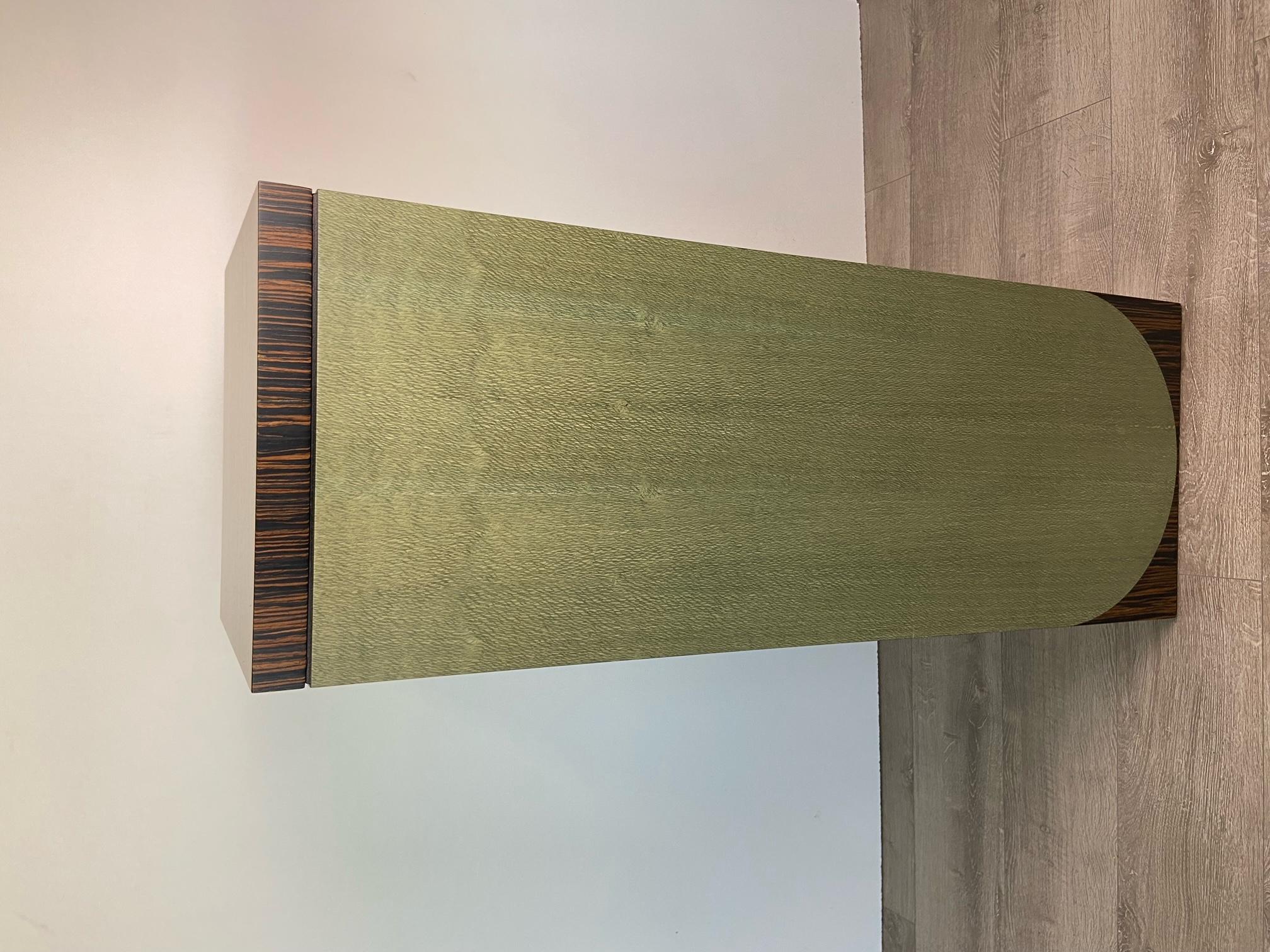 Contemporary Green Wood Plinth Display  For Sale