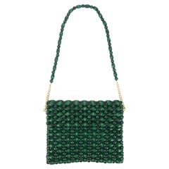 Green Wooden Bead Handbag, 1960's