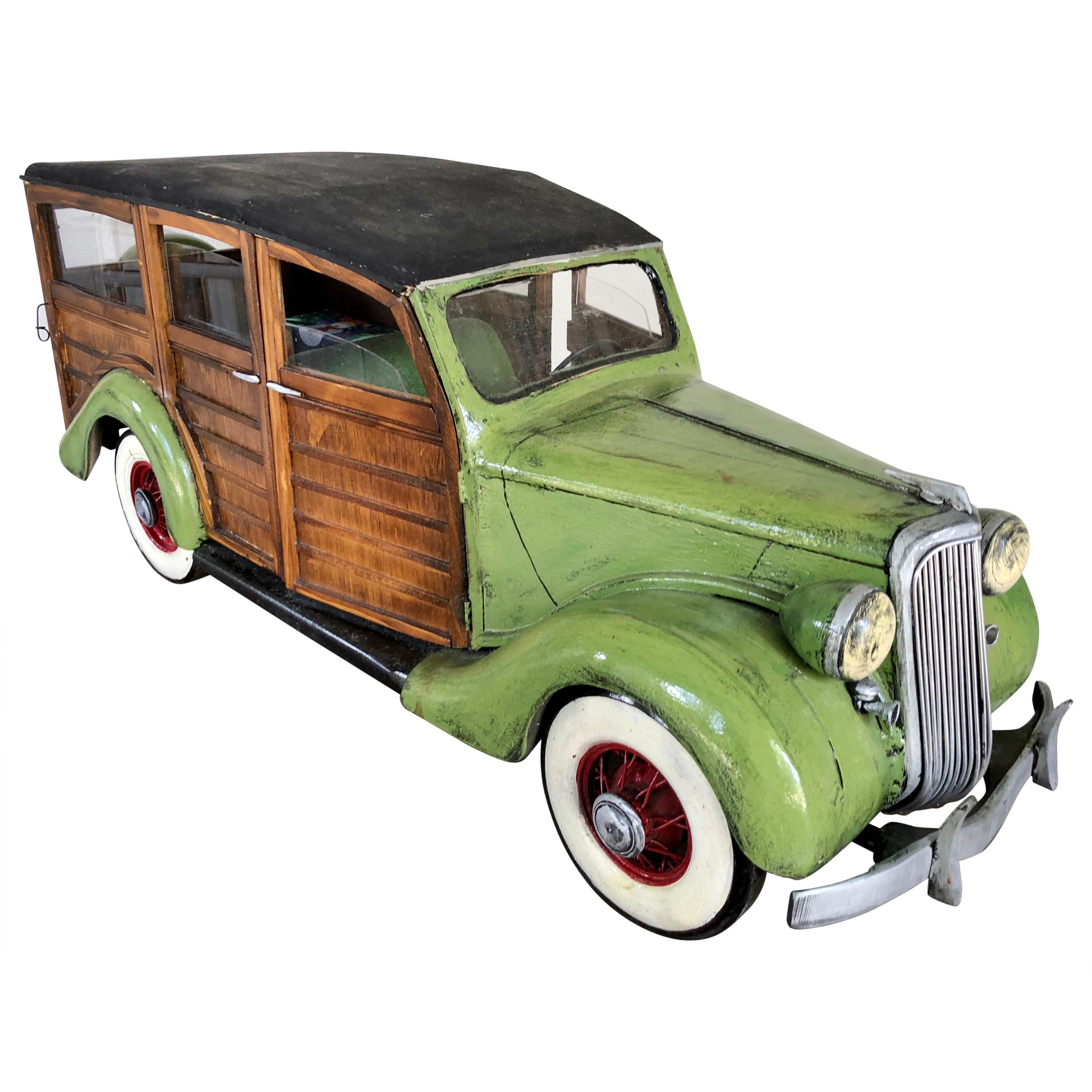 "Green Woodie Wagon" Sculpture by Paul Jacobsen