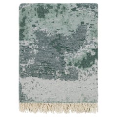 Green Wool and Cashmere Throw Made in Italy – Jacquard Marble Effect