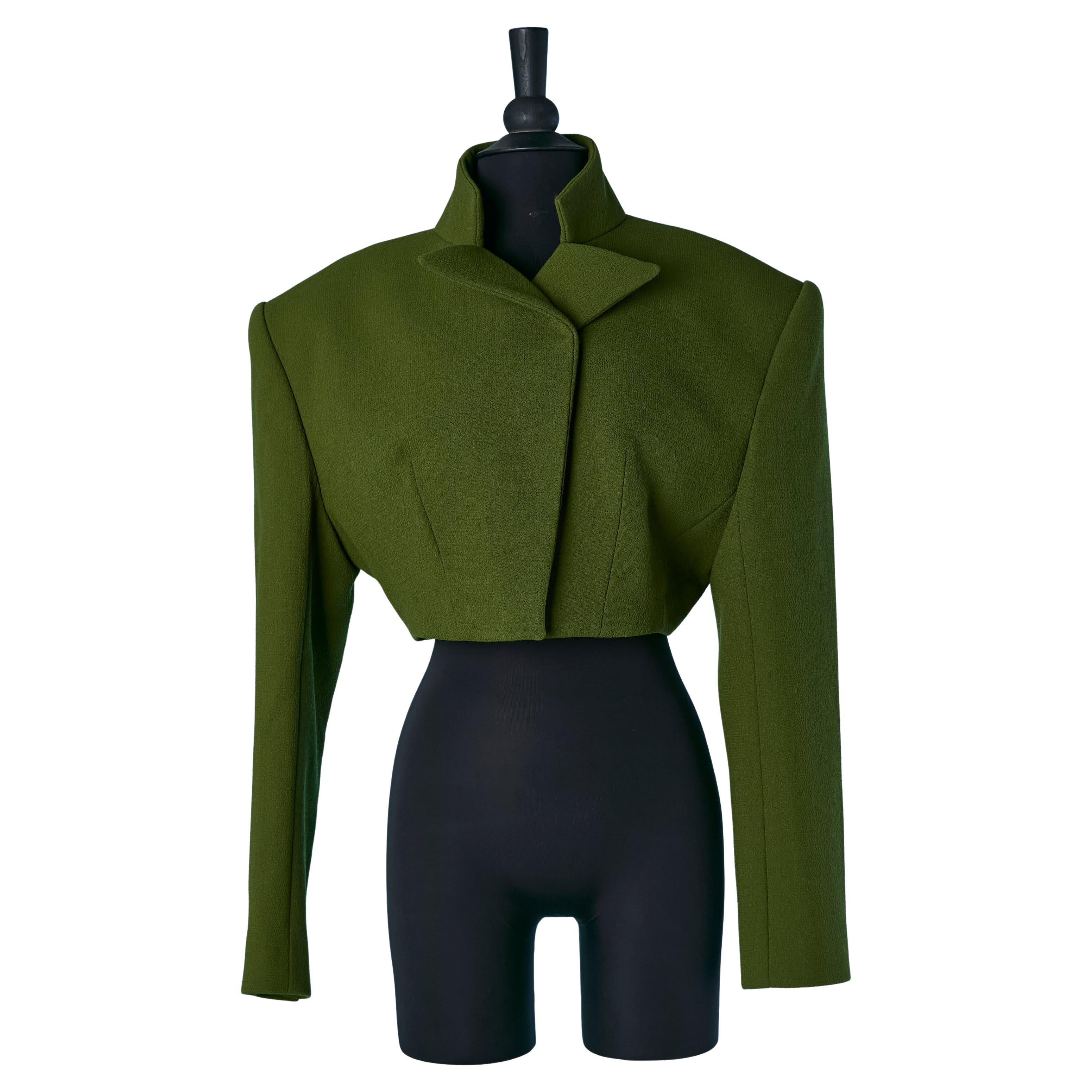 Green wool crêpe boléro ALEXANDRE VAUTHIER