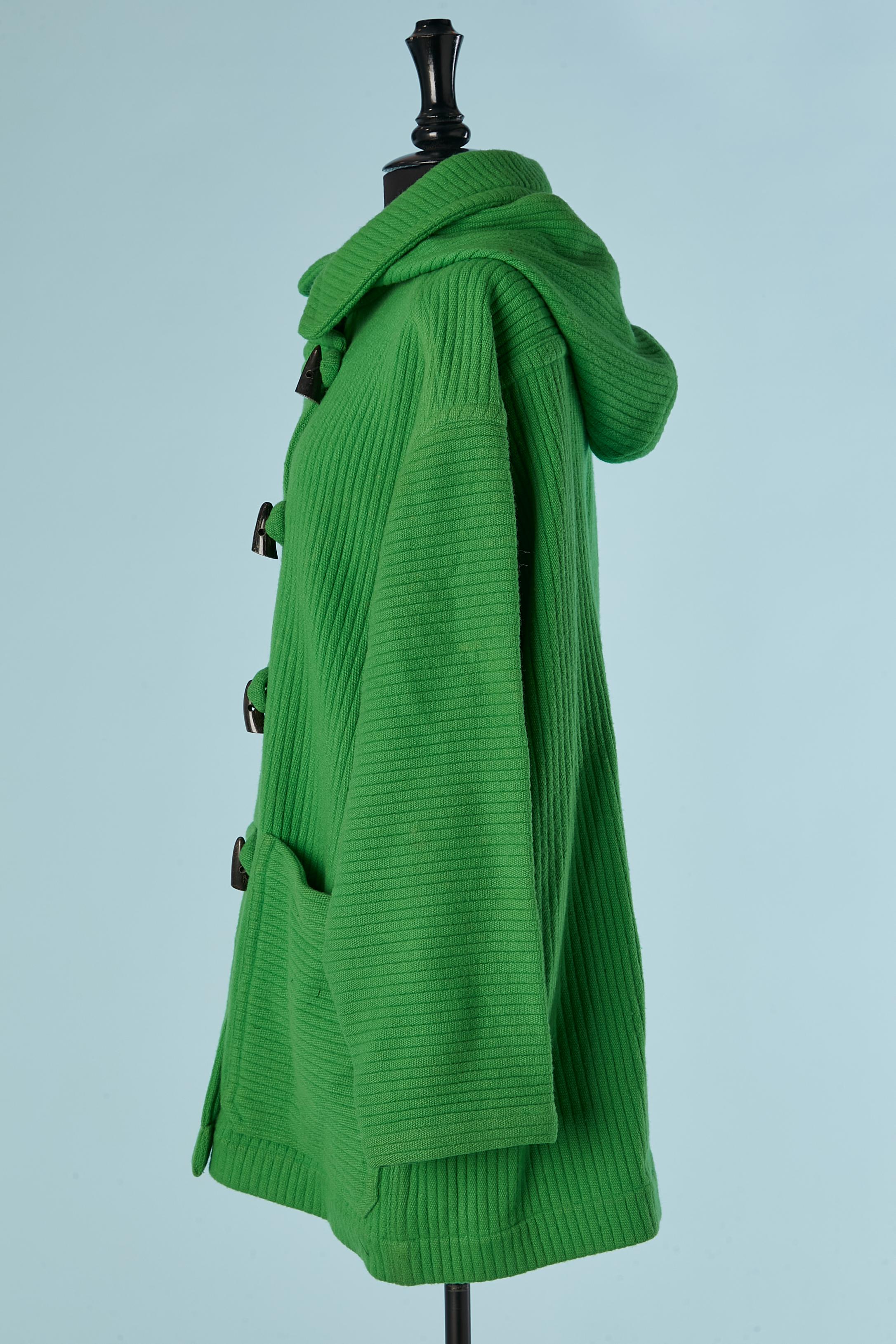 Montgomery in lana verde con cappuccio CHANTAL THOMASS In condizioni ottime in vendita a Saint-Ouen-Sur-Seine, FR
