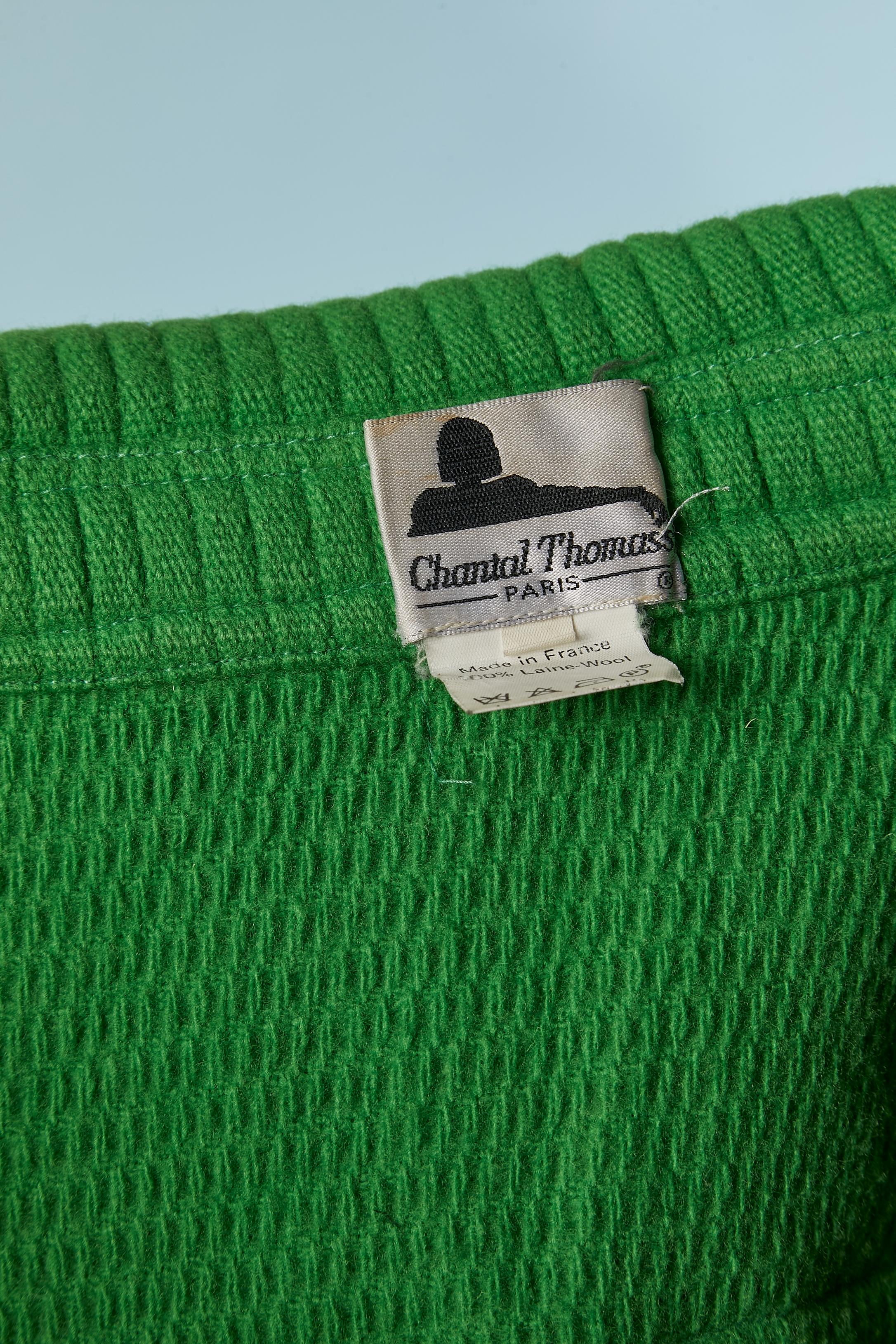 Montgomery in lana verde con cappuccio CHANTAL THOMASS in vendita 1