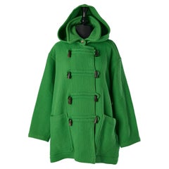 Saco de lana verde con capucha CHANTAL THOMASS