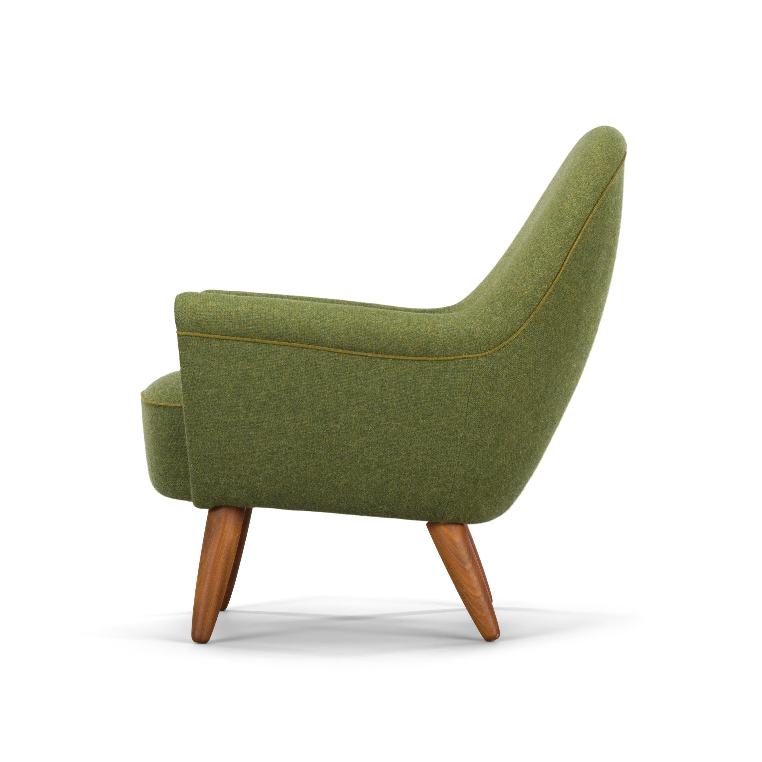Danish Green Wool Easy Chair by Johannes Andersen for CFC Silkeborg, 1960s