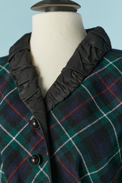 Green wool Tartan single breasted jacket with taffetas collar Louis Vuitton