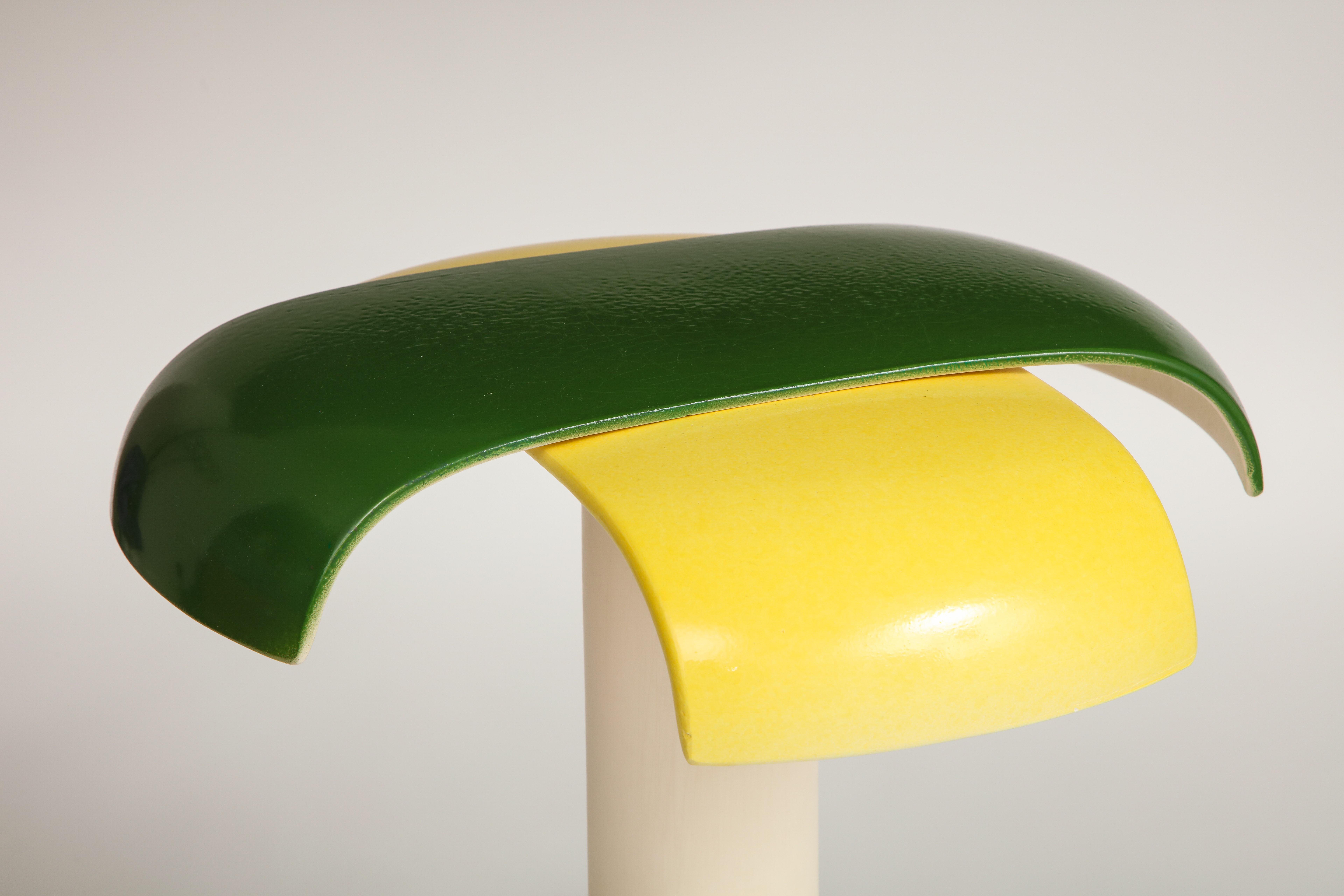 Schreibtischlampe in Grün und Gelb von Jos Devriendt (Keramik)
