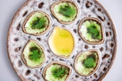 Green & Yellow Lemon Oyster Plate, after Vallauris