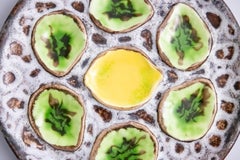 Green & Yellow Lemon Oyster Plate, after Vallauris