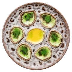 Green & Yellow Lemon Oyster Plate, after Vallauris