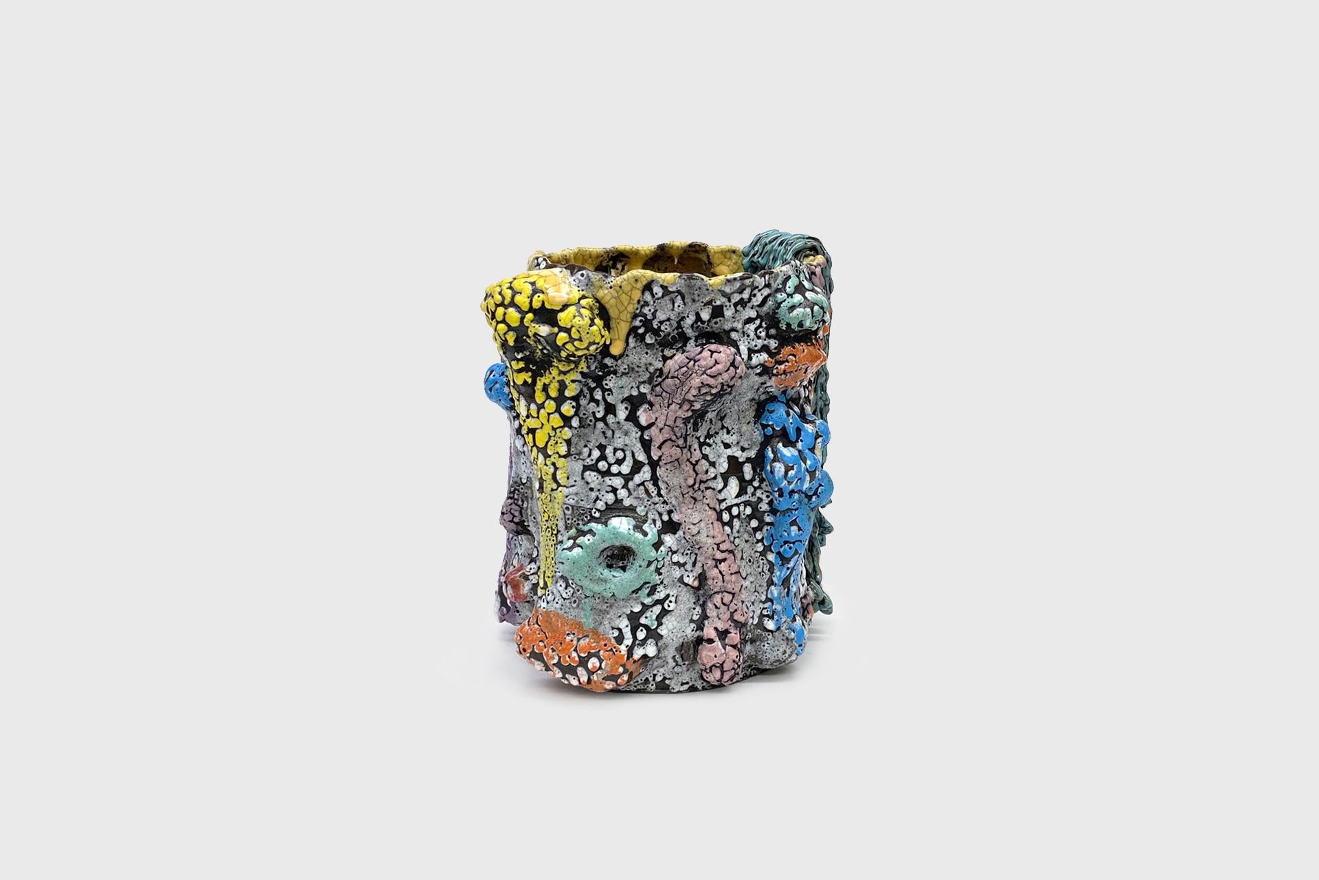 Green Yellow Lip Ceramic Vase by Vince Palacios Contemporary Clay, 2022 In New Condition In Barcelona, ES