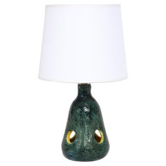 Green & Yellow Table Lamp, Vallauris, France 1960's