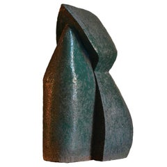 Green, Abstract Ceramic Sculpture, France, 1960s