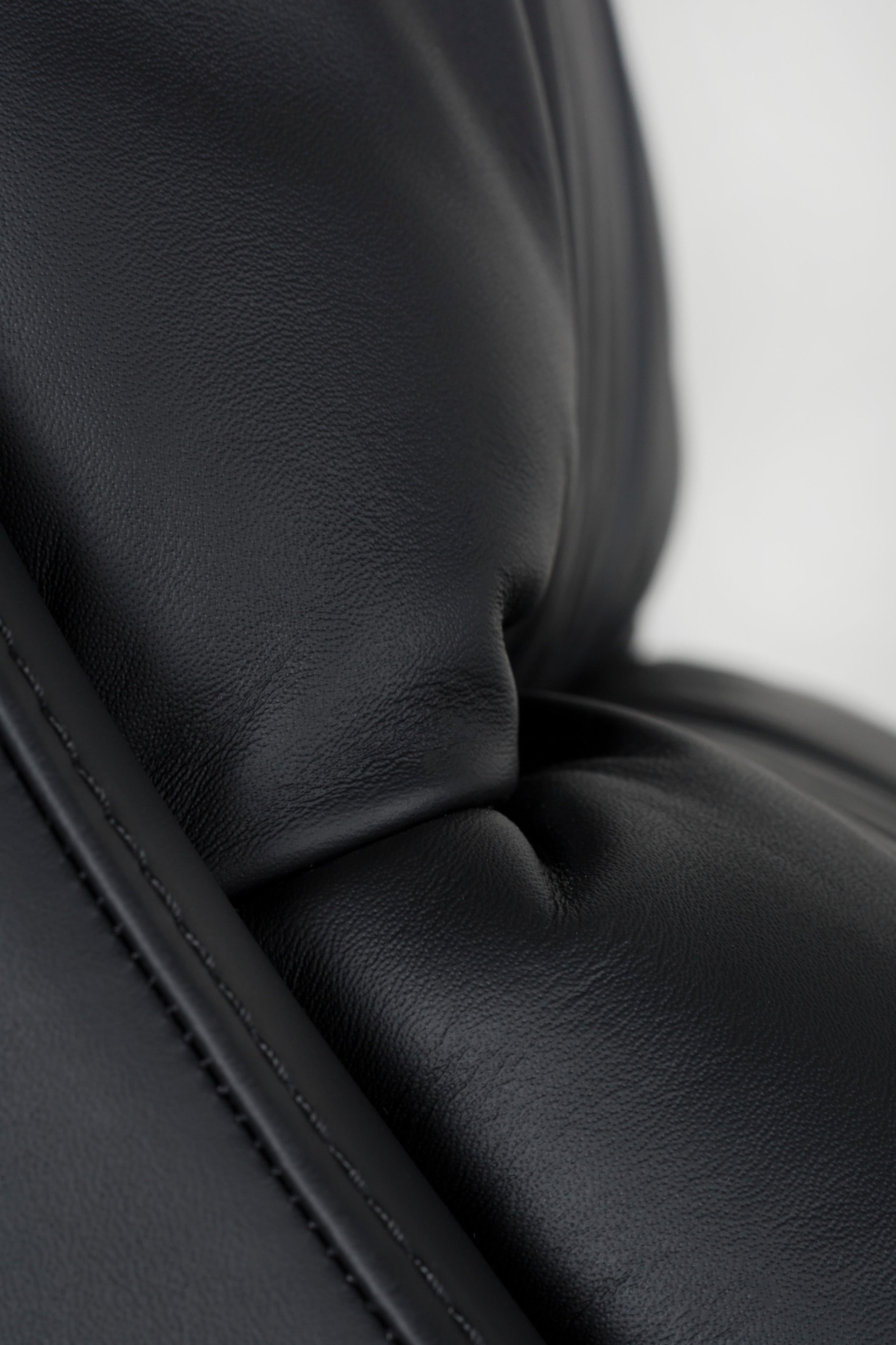 Modern Capelinhos Lounge Chair, Swivel, Black, Handmade Portugal by Greenapple For Sale 2