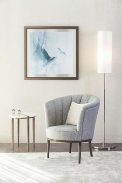 Art Deco Lisboa Lounge Chair Grey Velvet, Handmade in Portugal by Greenapple