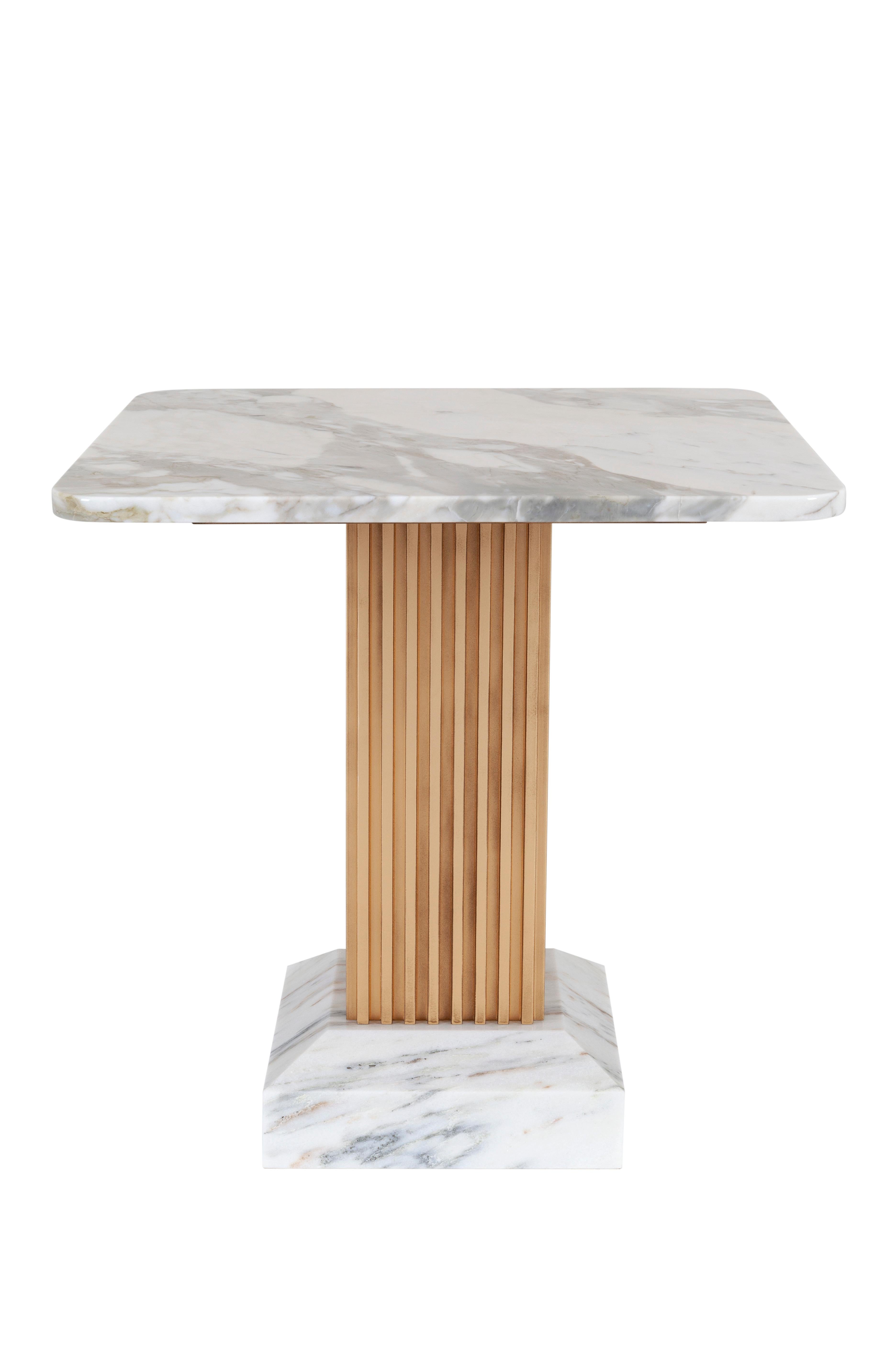 Dórica Bar Table, Modern Collection, Handcrafted in Portugal - Europe by GF Modern.

Like an architectural monument of the Ancient Greece, the Dórica Bar Table is a majestic piece that makes its imposing presence in your living space. The gold