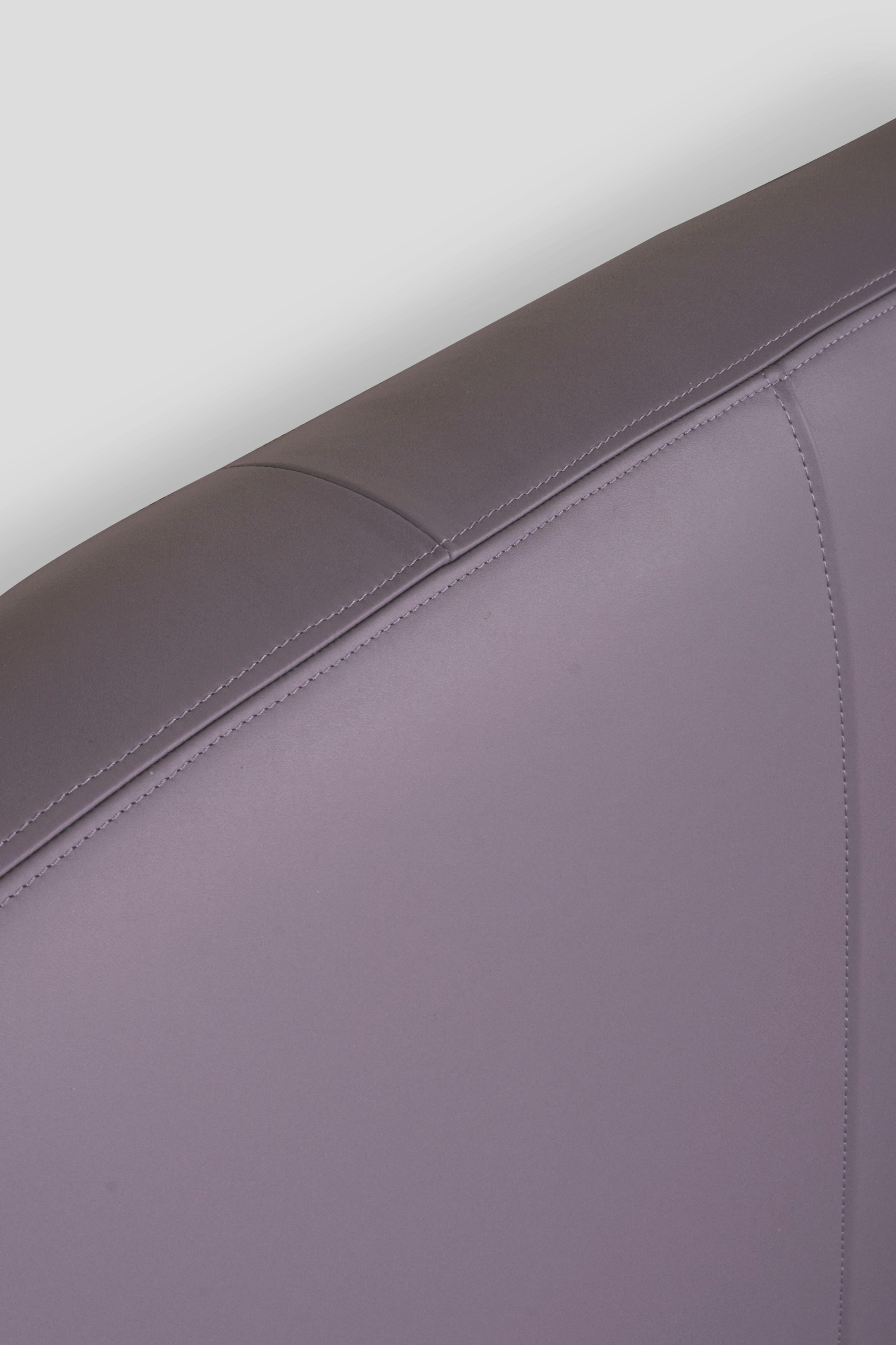 Hand-Crafted Modern Free Hand US King Size Bed Purple Leather Handmade in Portugal Greenapple For Sale